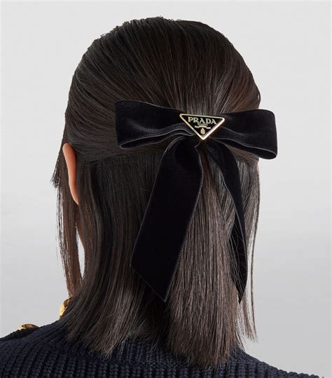 prada models hair|Prada velvet hair clip.